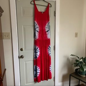 Red Tie Dye Venus summer dress size Small. Worn 1 time, smoke free home.